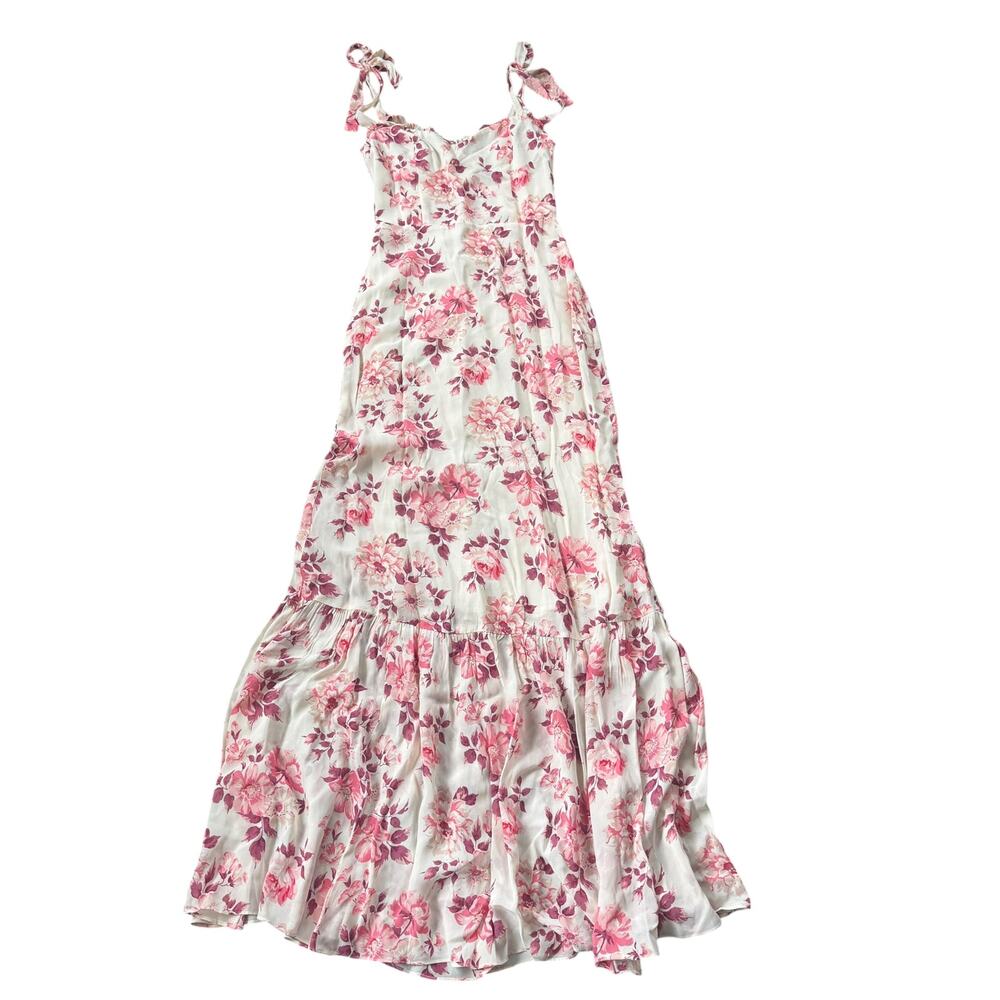 NEW Reformation Jasen Dress Missy Floral Ivory Pink